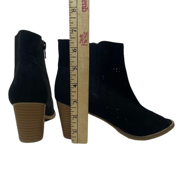 Sonoma Women’s Black Open-Toe Block Heel Perforated Bootie Size Zipper Size 8M - Picture 6 of 11